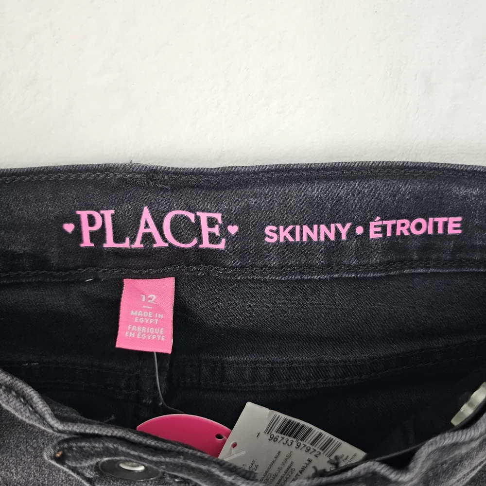 Children’s Place Girls Skinny Jeans Size 12 Nimbus Wash Black NEW Denim